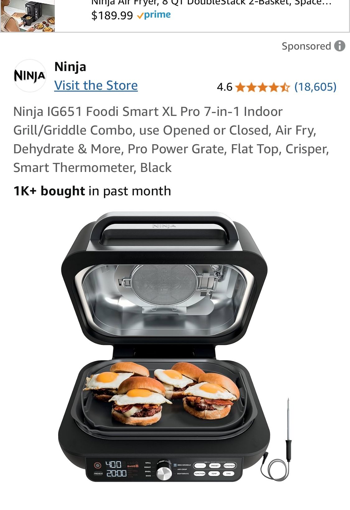Ninja Brand New Indoor Grill /Griddle Air fryer Combo - photo 4