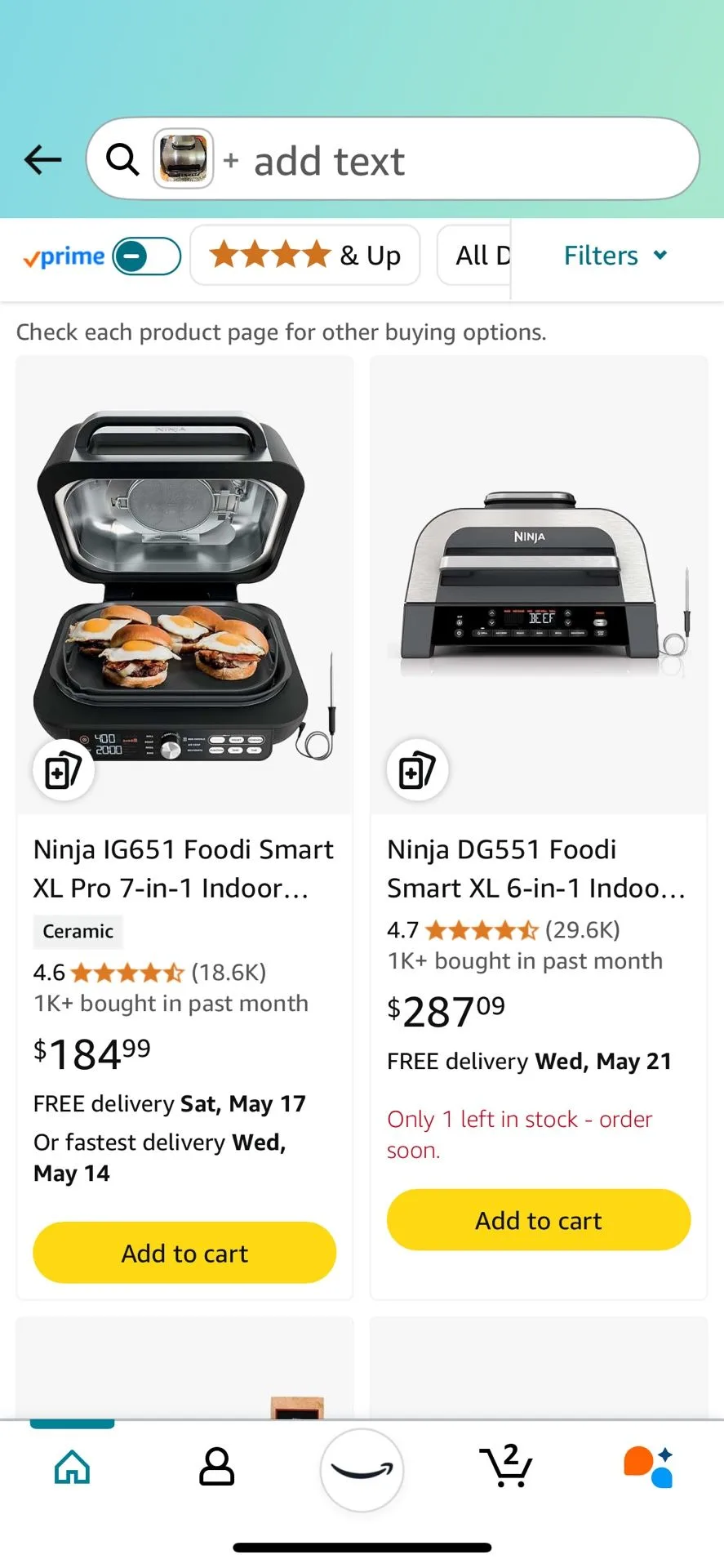 Ninja Brand New Indoor Grill /Griddle Air fryer Combo image indicator(5)