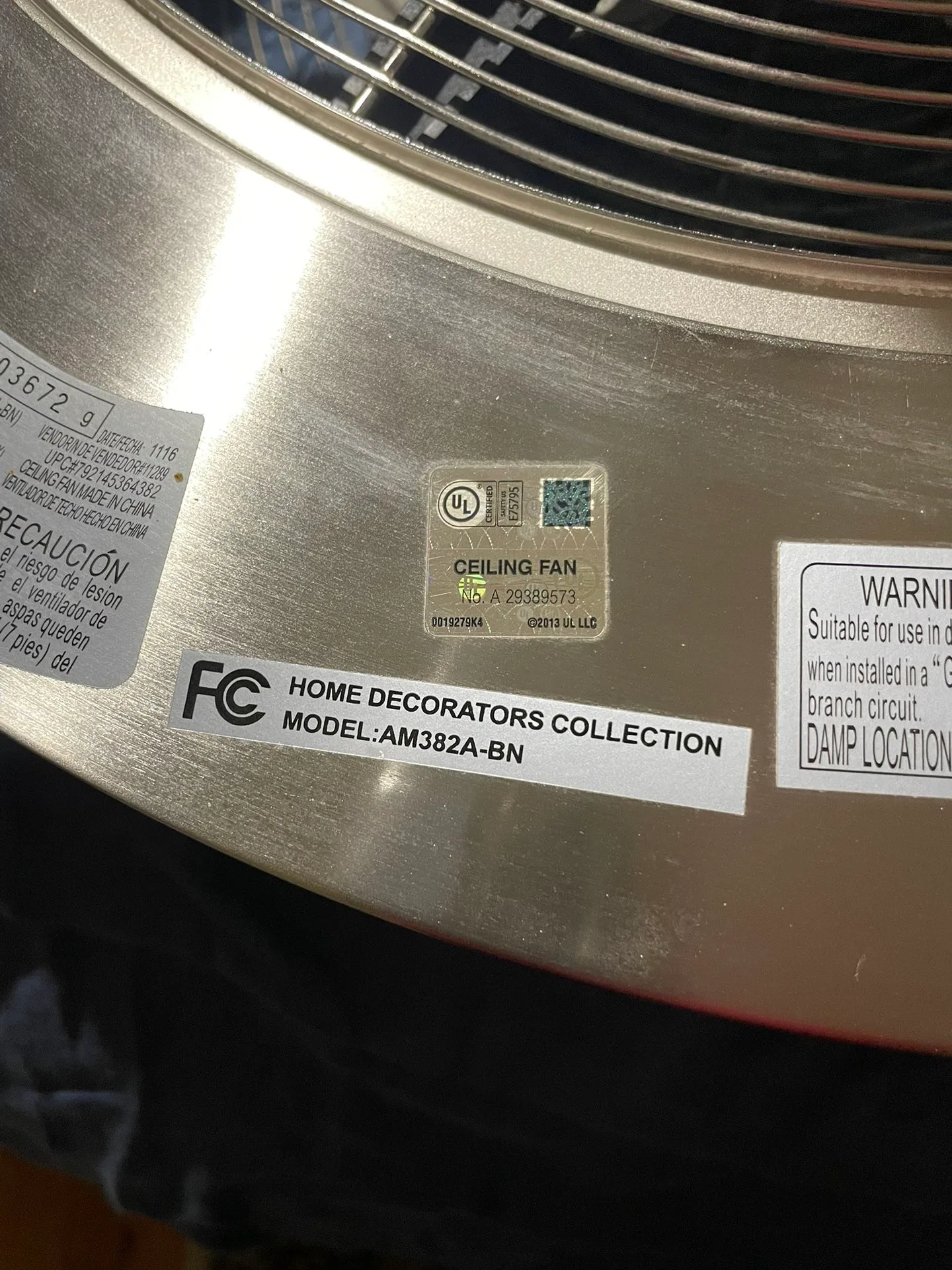 Ceiling Fan With Remote Home Decorators NickelBrushed image indicator(6)