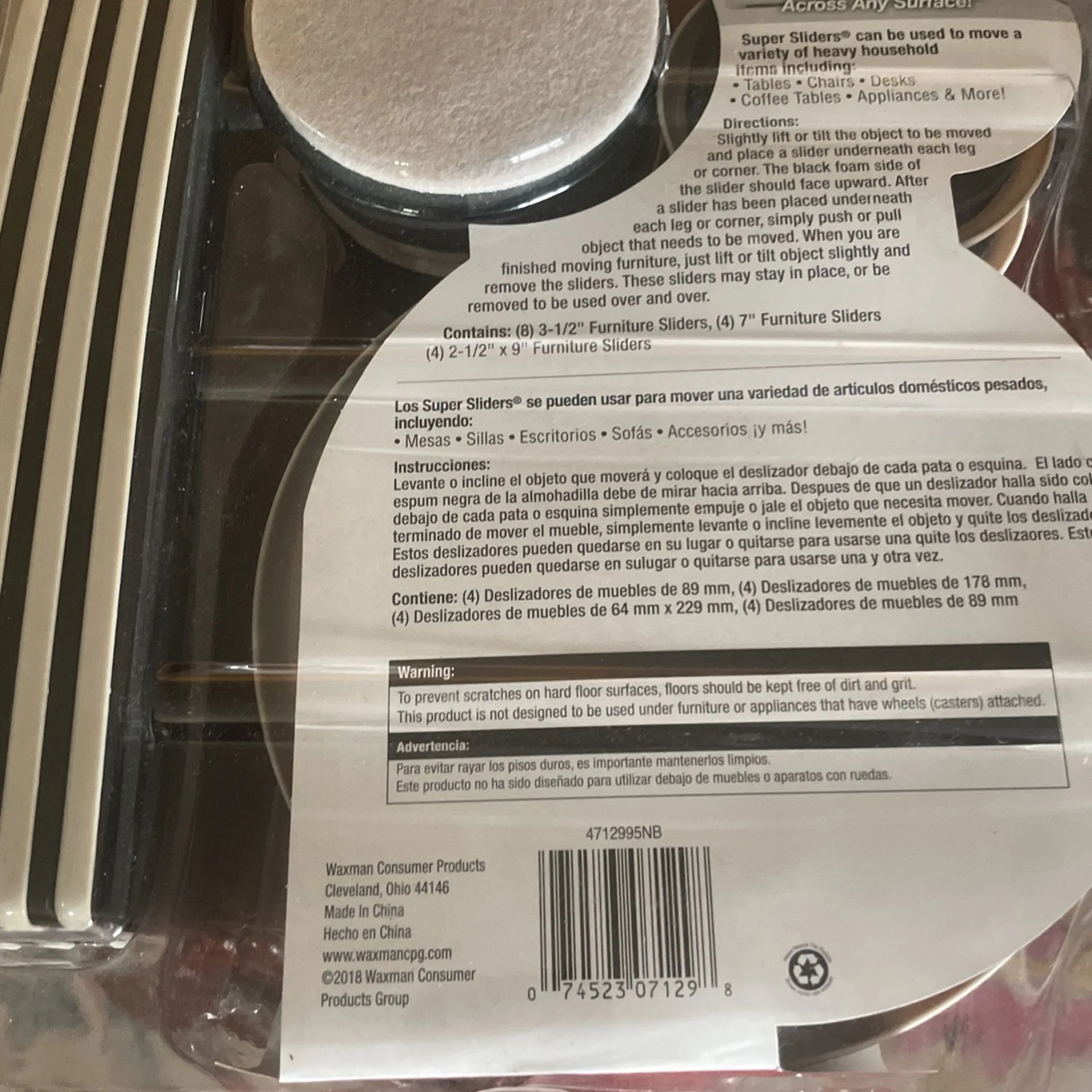 Furniture Moving Kit Sliders Brand New In Box Only $10 image indicator(3)