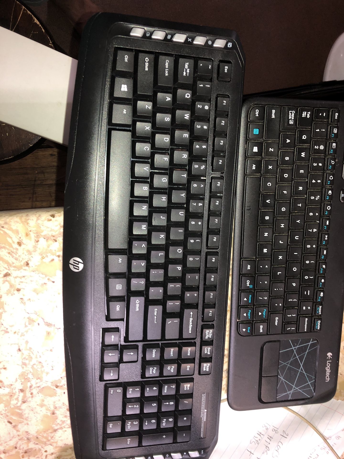 3 Logitech Key boards One is solar and two are wireless - photo 2