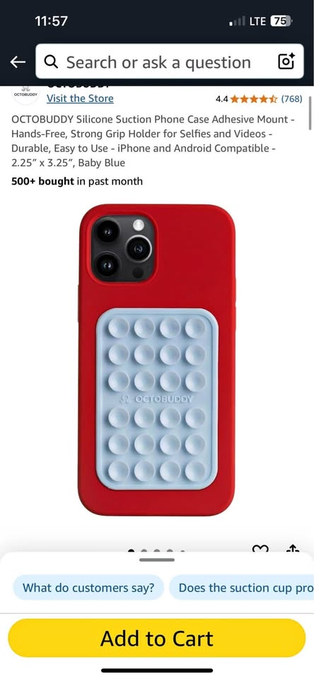 Octobuddy silicone suction phone case. Never used!