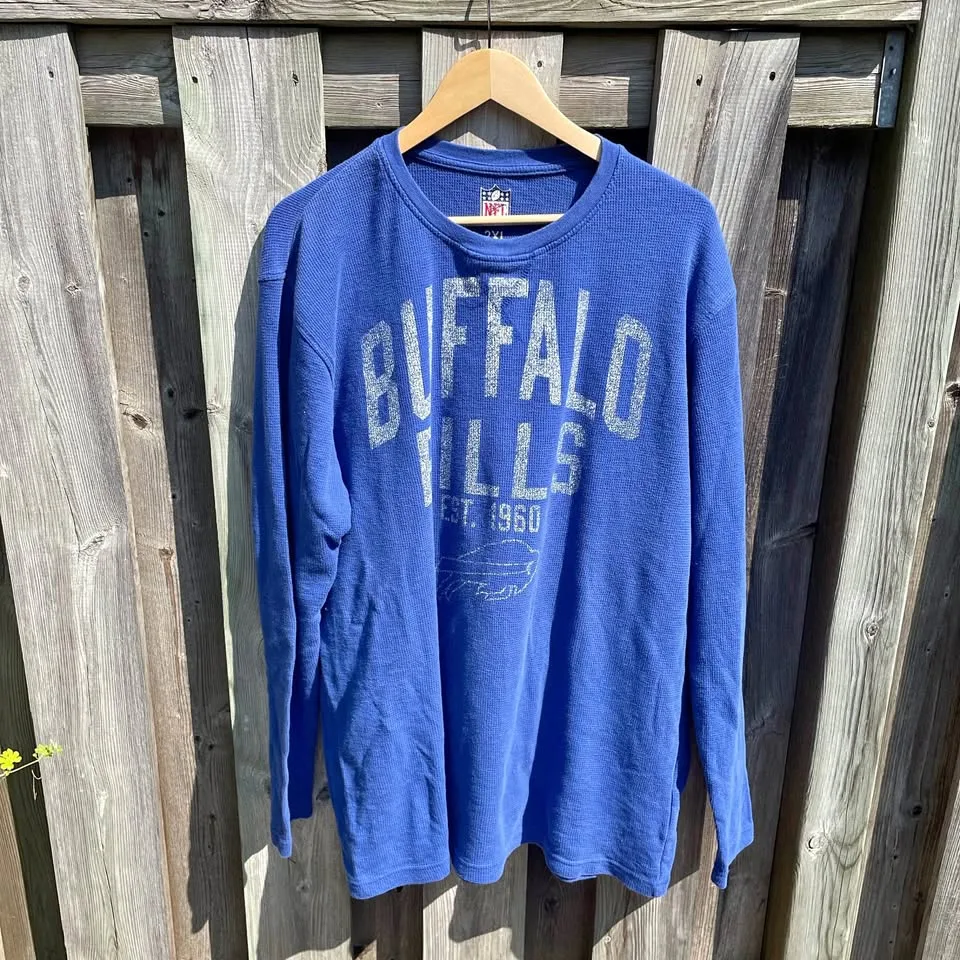 vintage look baggy 2xl NFL buffalo bills long sleeve shirt thumbnail
