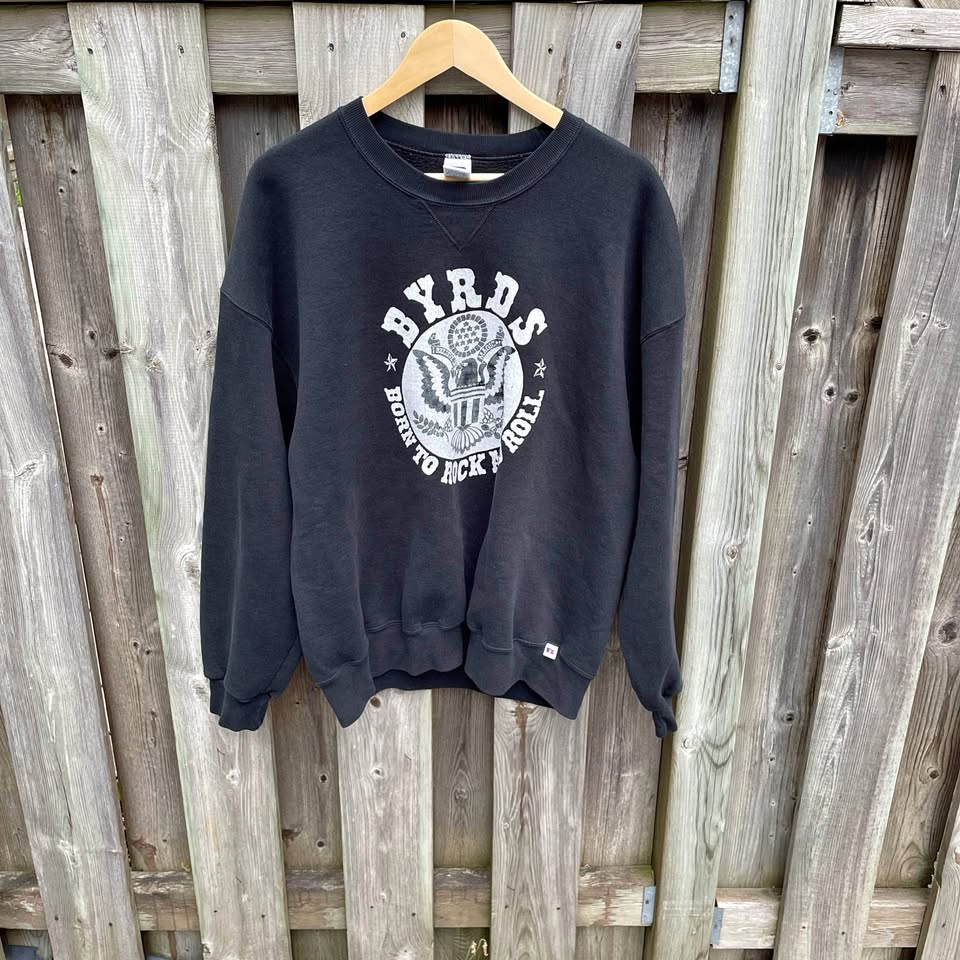 90s men’s Russell athletics Byrds born to rock sweatshirt