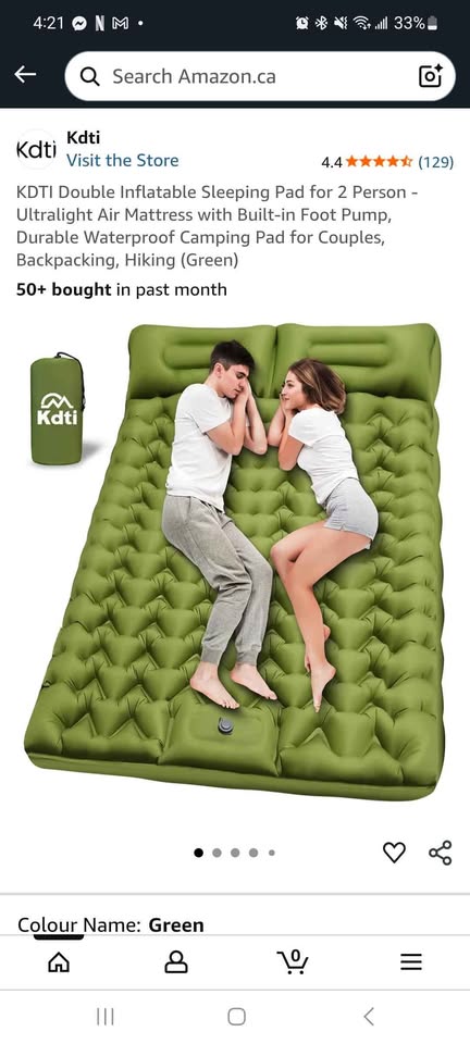 Queen size inflatable sleeping pad for camping - photo 2