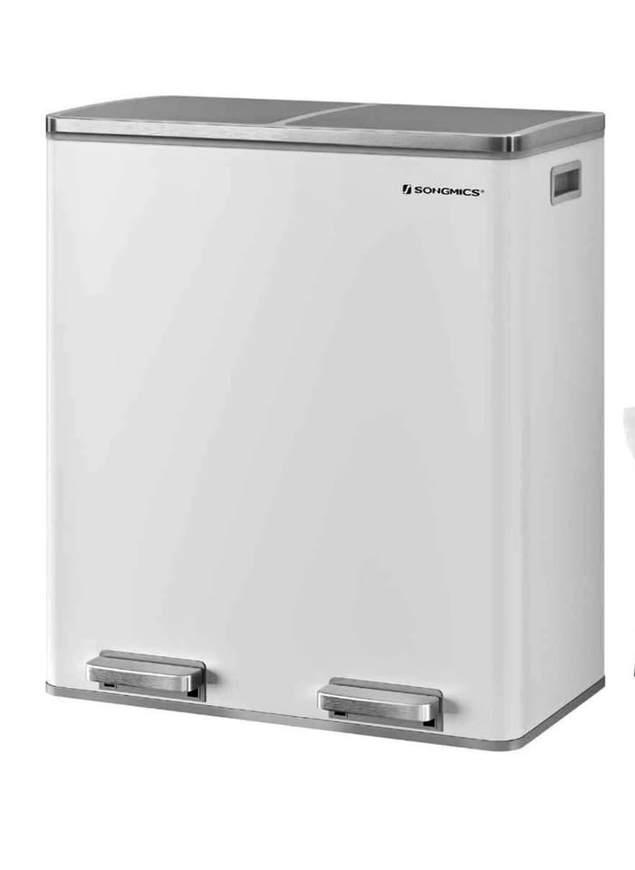 SONGMICS 16 gallon Garbage can in white and grey