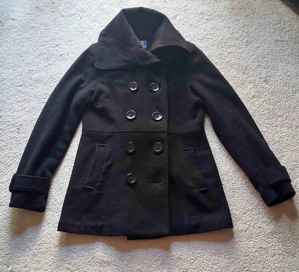 Black Wool Coat - S/M