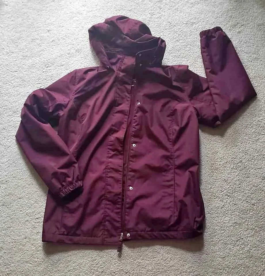 Maroon Rain Jacket with Hood thumbnail