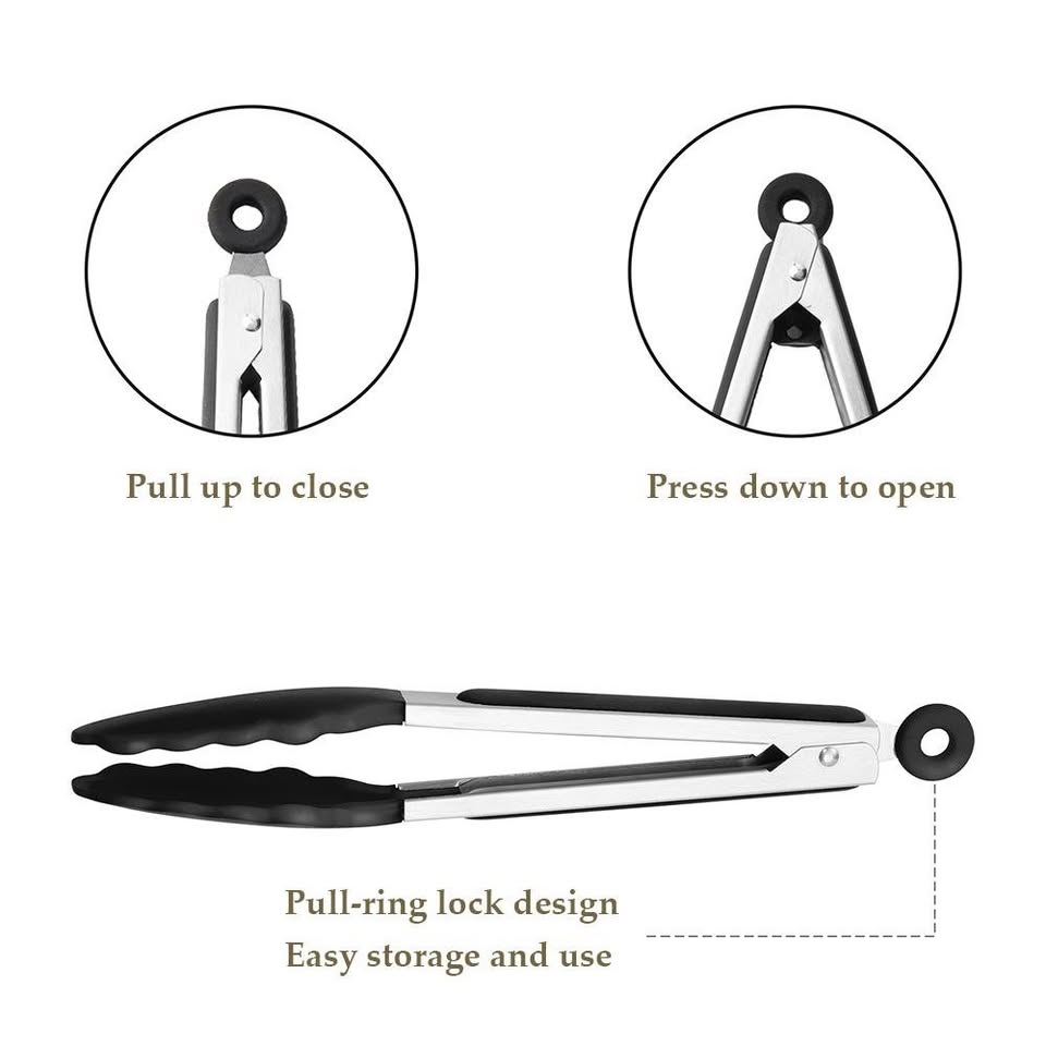 Kitchen Tongs Set – 2 Pack - Stainless Steel - RED - photo 4