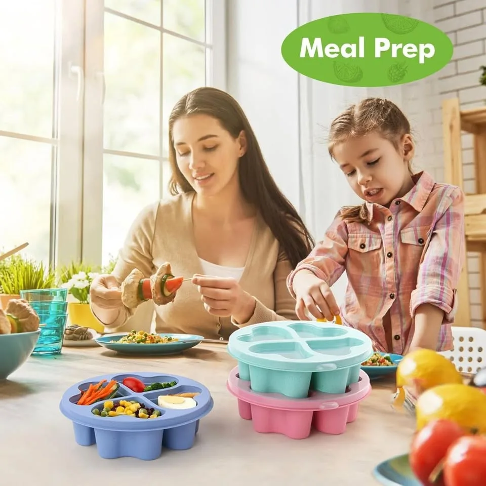 NEW 4-Pack Bento Lunch Boxes – Colourful & Eco-Friendly! image indicator(5)