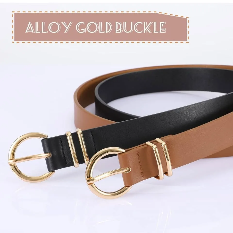 New Belts Woman Belt - (Black & Dark Beige/Light Brown) image indicator(3)