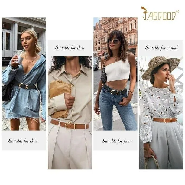 New Belts Woman Belt - (Black & Dark Beige/Light Brown) image indicator(8)