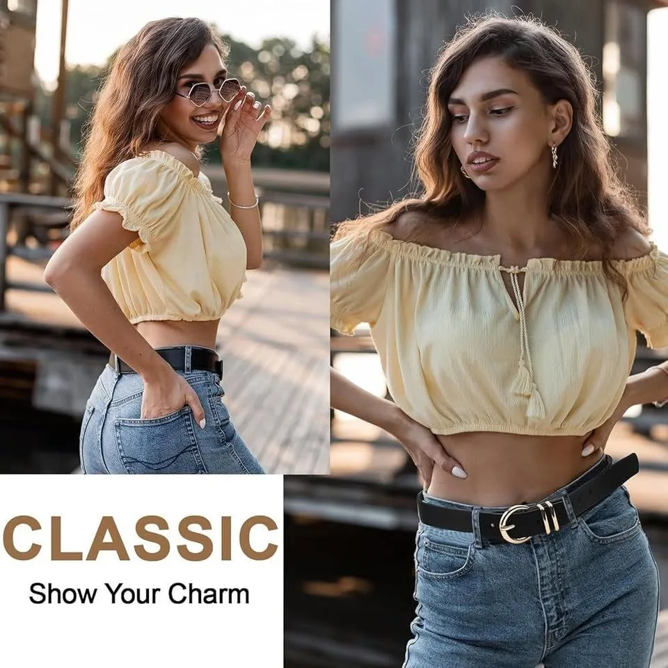 New Belts Woman Belt - (Black & Dark Beige/Light Brown) image indicator(9)