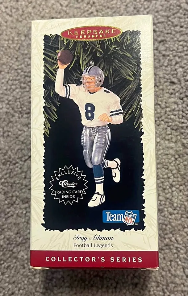 1996 Hallmark Keepsake Troy Aikman Christmas Ornament thumbnail