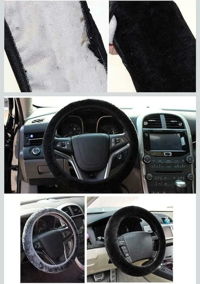 NEW Soft Plush Winter Car Steering Wheel Cover image indicator(4)