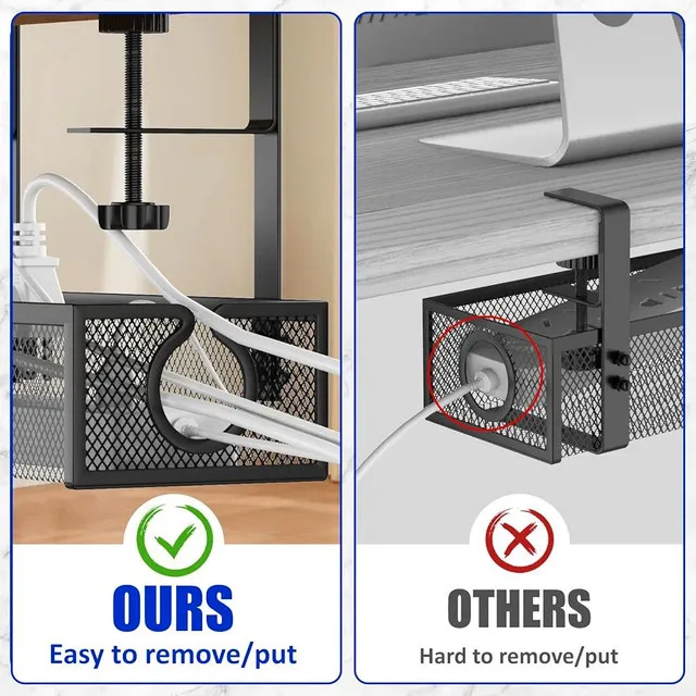 Under Desk Cable Management Tray – Metal Mesh Organizer image indicator(3)
