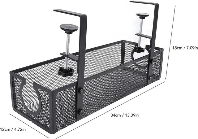 Under Desk Cable Management Tray – Metal Mesh Organizer - photo 4