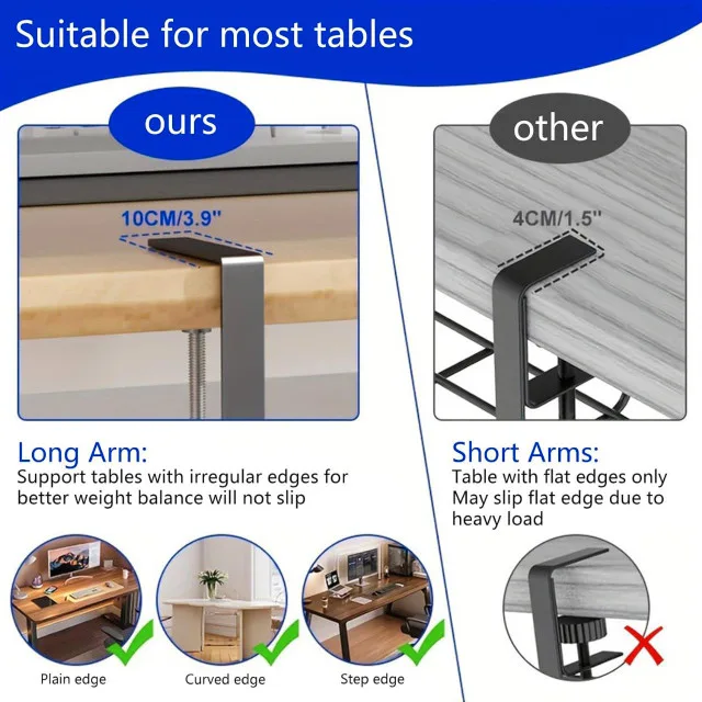 Under Desk Cable Management Tray – Metal Mesh Organizer image indicator(8)