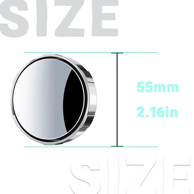 2" HD Glass Frameless Blind Spot CAR Mirrors (2-Pack) - photo 4