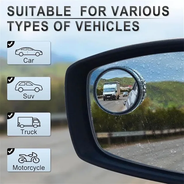 2" HD Glass Frameless Blind Spot CAR Mirrors (2-Pack) image indicator(6)