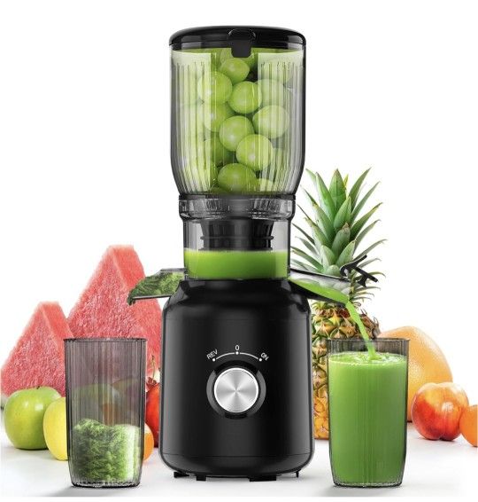 Cold Press Juicer, 5.3" Wide Feed Chute, Masticating Juicer