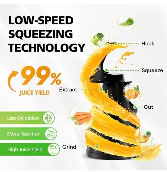 Cold Press Juicer, 5.3" Wide Feed Chute, Masticating Juicer image indicator(3)