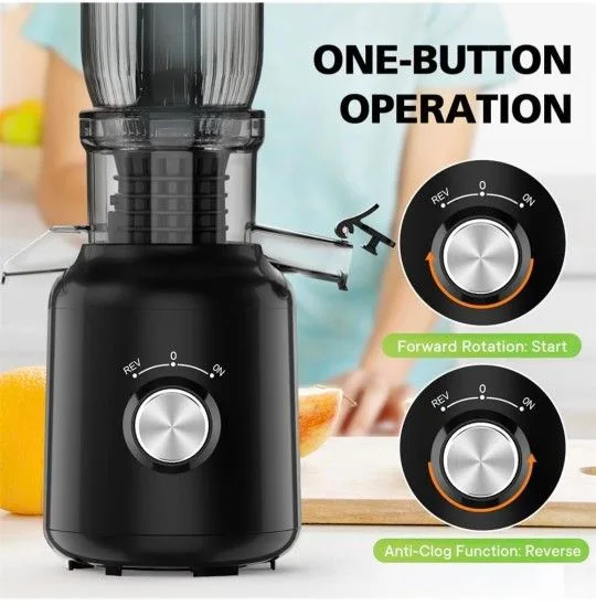 Cold Press Juicer, 5.3" Wide Feed Chute, Masticating Juicer image indicator(5)