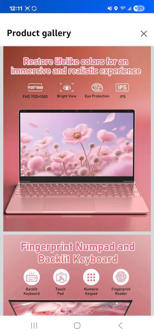 15.6" FHD Student Laptop Pink, 16GB RAM 512GB SSD image indicator(3)