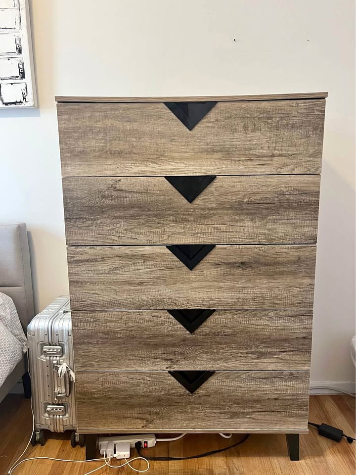 Grey/brown wood tall dresser