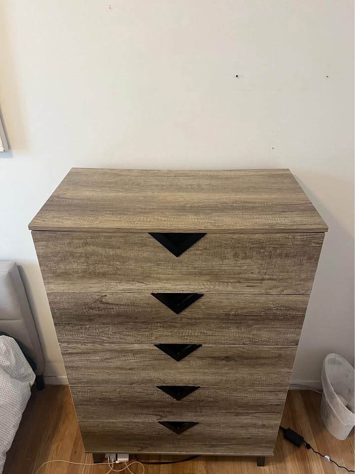 Grey/brown wood tall dresser - photo 3