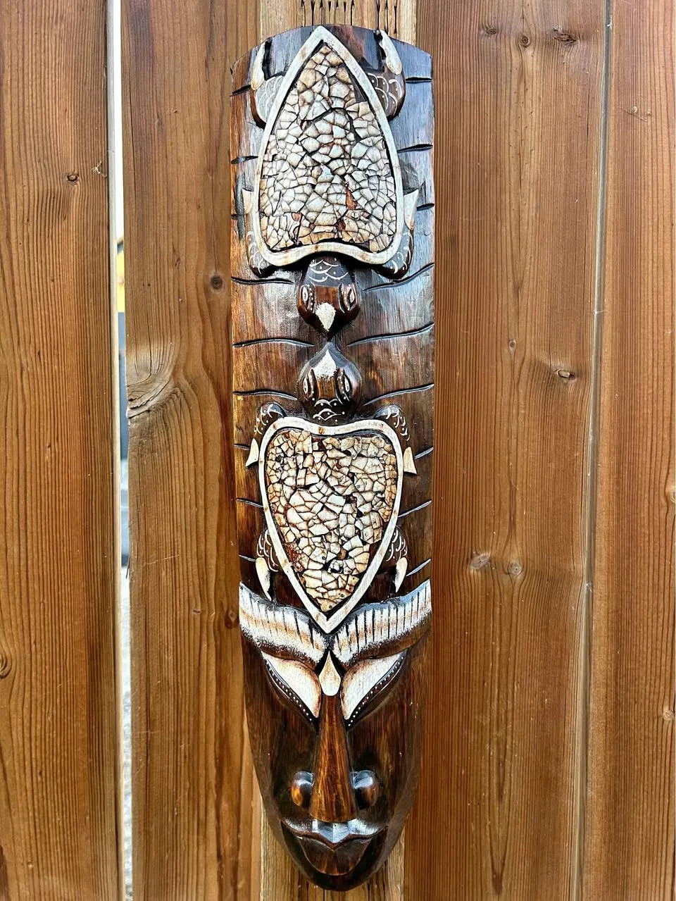 Vintage Balinese Mask - Double Turtle Design 19” thumbnail