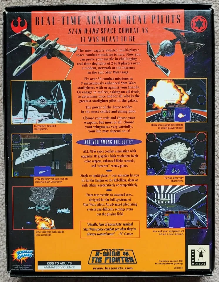 X-Wing vs TIE Fighter CD Vintage PC Game Big Box image indicator(2)