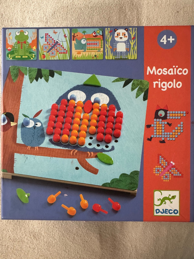 Djeco Mosaico Rigolo – Creative Peg Mosaic Game (Ages 4+)