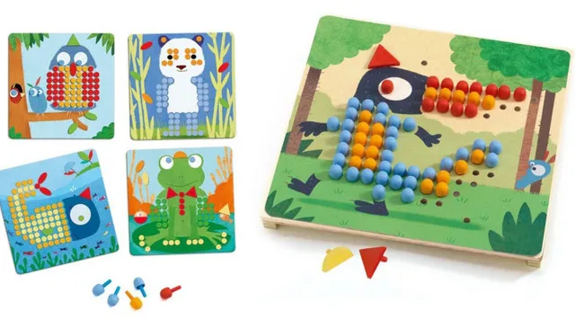 Djeco Mosaico Rigolo – Creative Peg Mosaic Game (Ages 4+) image indicator(2)