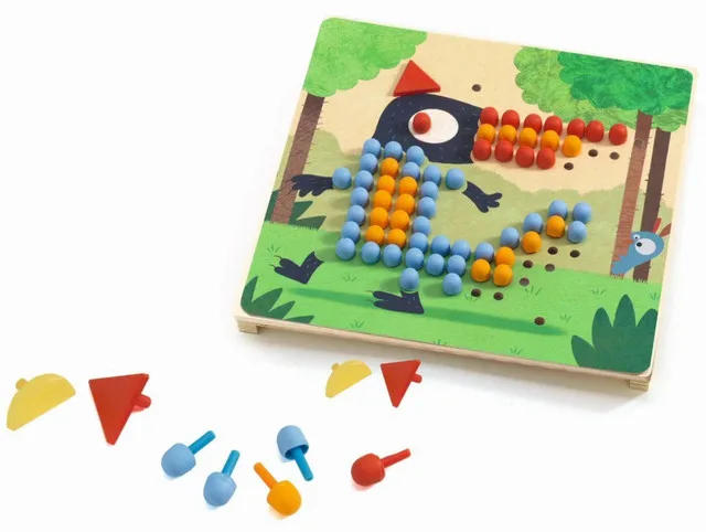 Djeco Mosaico Rigolo – Creative Peg Mosaic Game (Ages 4+) image indicator(3)