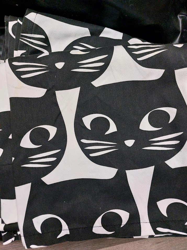 Black and White Cat Curtain (2pcs) - 98 x 57 inches - photo 2