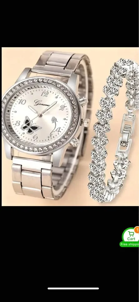 Women’s Beautiful 😍Quartz Jewelry Luxury Set Butterfly Watch