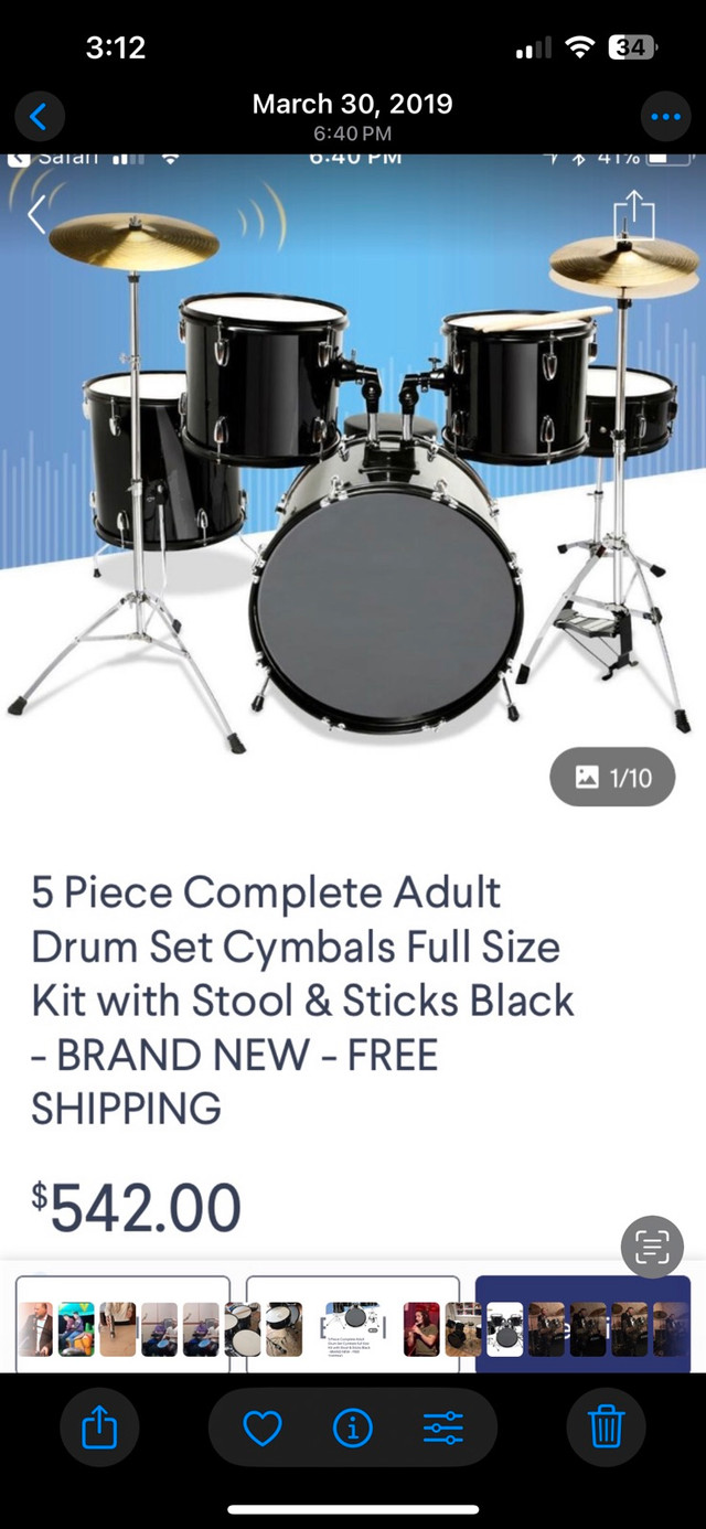 Complete Full Size Drum Set for Adults. LIKE NEW. - photo 4