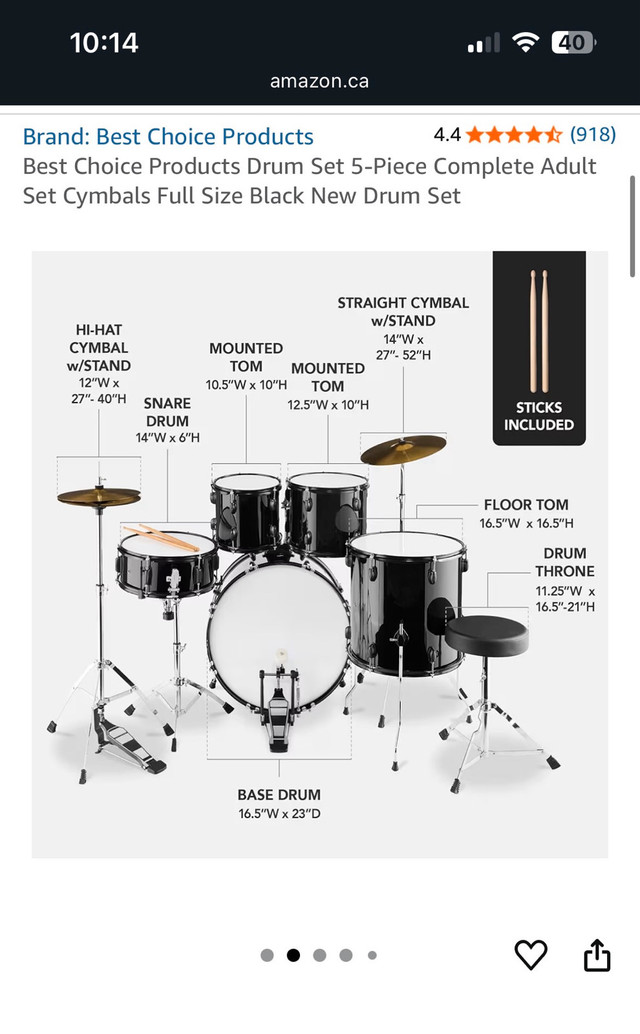 Complete Full Size Drum Set for Adults. LIKE NEW. - photo 5