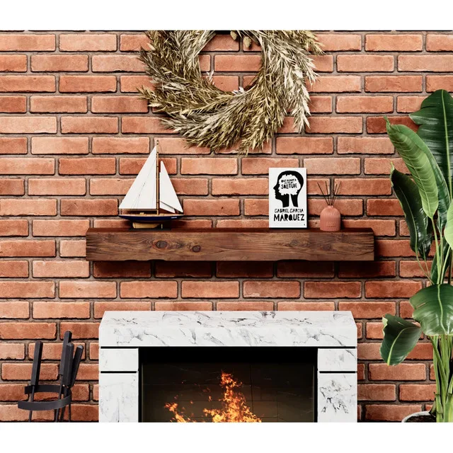Distressed Fireplace Mantel, Rustic 48" image indicator(6)