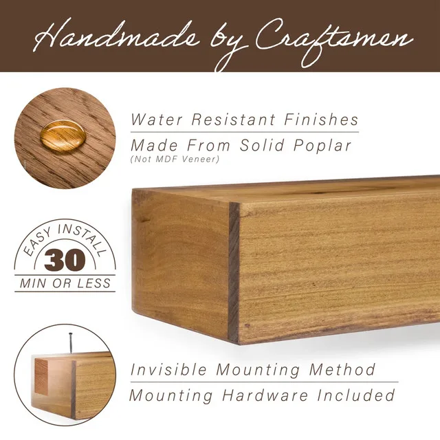 Modern Farmhouse Fireplace Shelf Mantel 60" x 6.25" image indicator(3)