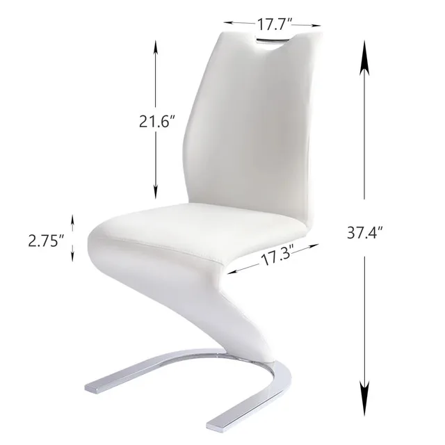 Modern Faux Leather 'z' Leg Dining Chairs (Set of 4) image indicator(2)