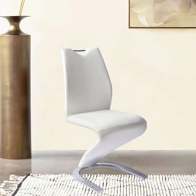 Modern Faux Leather 'z' Leg Dining Chairs (Set of 4) image indicator(4)