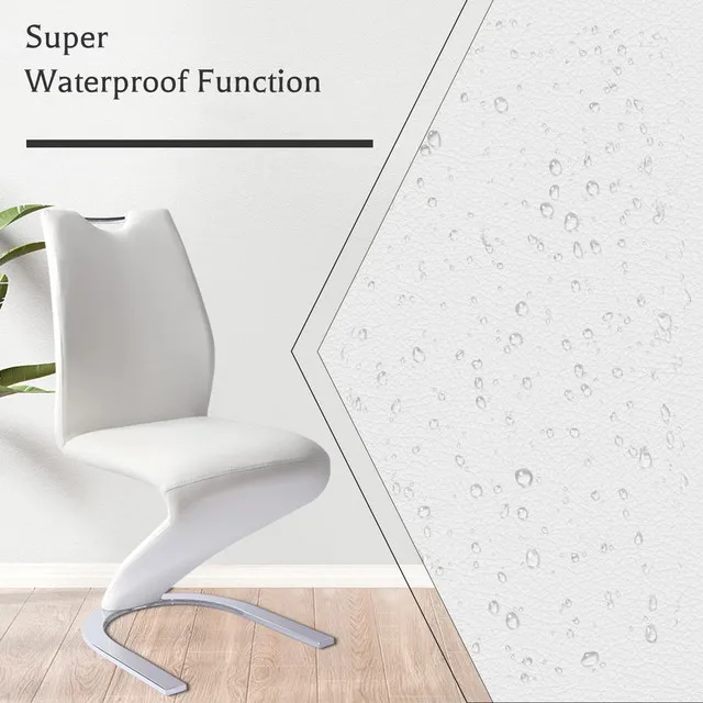 Modern Faux Leather 'z' Leg Dining Chairs (Set of 4) image indicator(8)