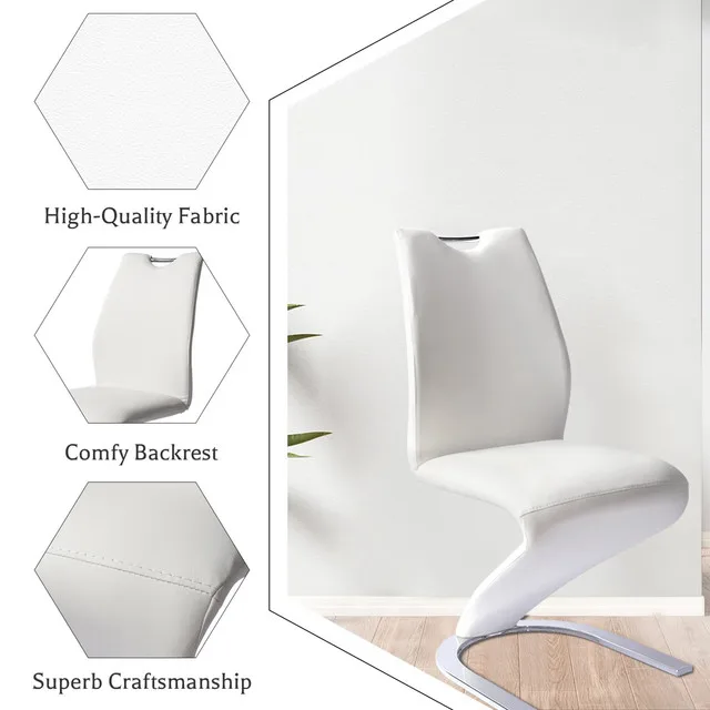 Modern Faux Leather 'z' Leg Dining Chairs (Set of 4) image indicator(9)