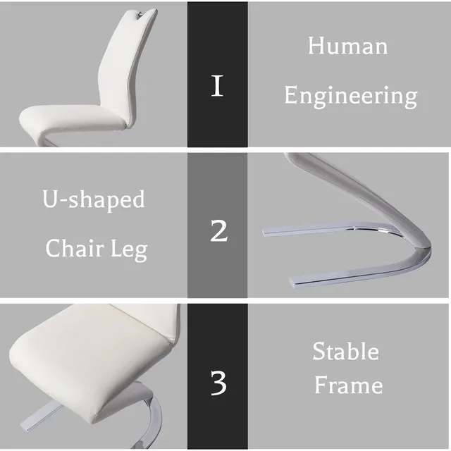 Modern Faux Leather 'z' Leg Dining Chairs (Set of 4) image indicator(10)