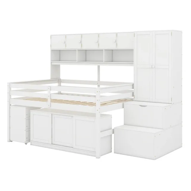 Jawonna Wooden Loft Bed With Under-Bed Desk image indicator(7)