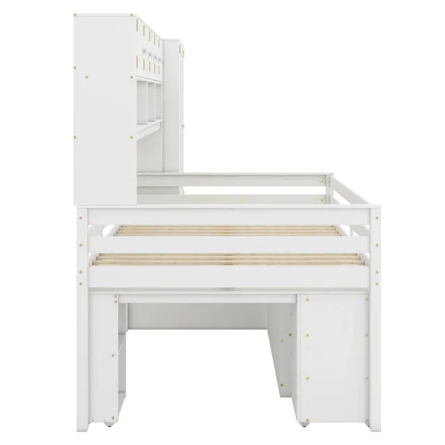 Jawonna Wooden Loft Bed With Under-Bed Desk image indicator(8)