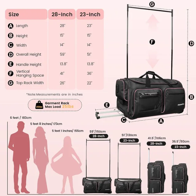 Fanwoli 23" Dance Bag with Garment Rack thumbnail