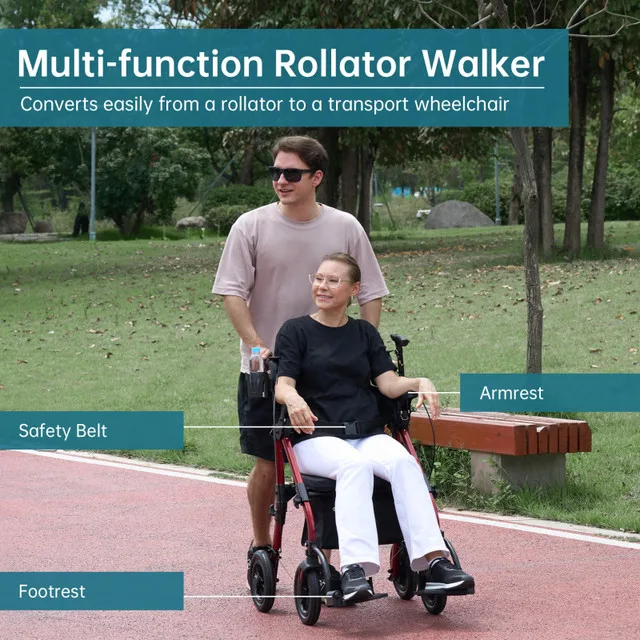 ELENKER All Terrain Rollator Walker image indicator(7)